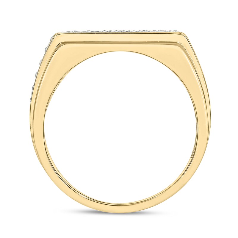 Main Image 3 of 14K Gold Plated 1/2 CT. T.W. Lab-Grown Diamond Three Row Nugget Ring - Size 10