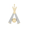 Thumbnail Image 1 of 14K Gold Plated 1/6 CT. T.W. Lab-Grown Diamond Baseball Necklace Charm