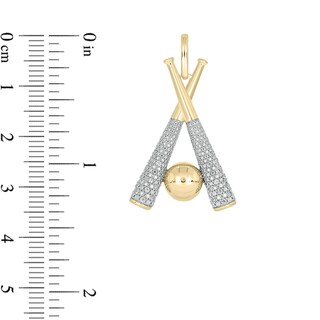 14K Gold Plated 1/6 CT. T.W. Lab-Grown Diamond Baseball Necklace Charm