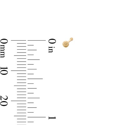 14K Gold CZ Nose Stud Set - 22G 5/16”
