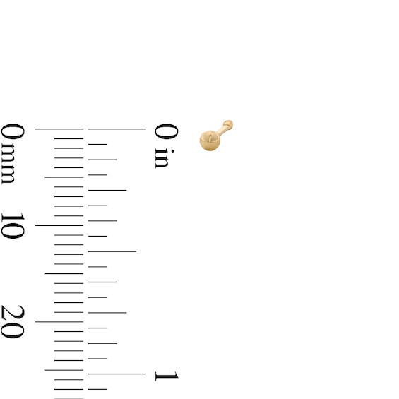 14K Gold CZ Nose Stud Set - 22G 5/16”