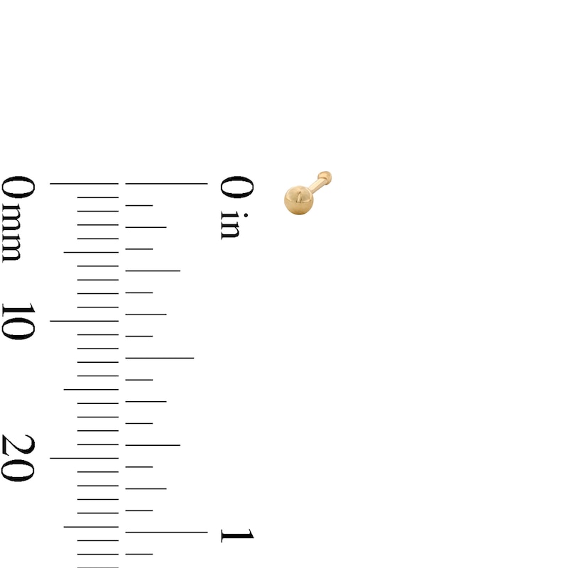 Main Image 4 of 14K Gold CZ Nose Stud Set - 22G 5/16”