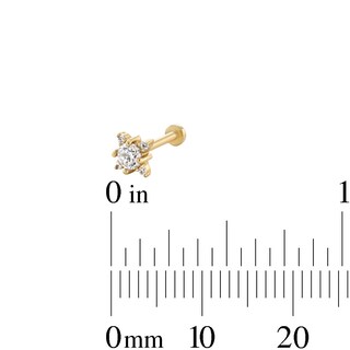 14K Gold CZ Multi-Stone Star Stud - 18G 5/16"