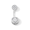 Solid Stainless Steel CZ Belly Button Ring - 14G 7/16"