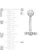 Thumbnail Image 2 of Solid Stainless Steel Crystal Bar Belly Button Ring - 14G 7/16"