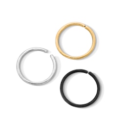 Semi-Solid Stainless Steel and Ion-Plated Tri-Tone Nose Ring Set - 22G 5/16”