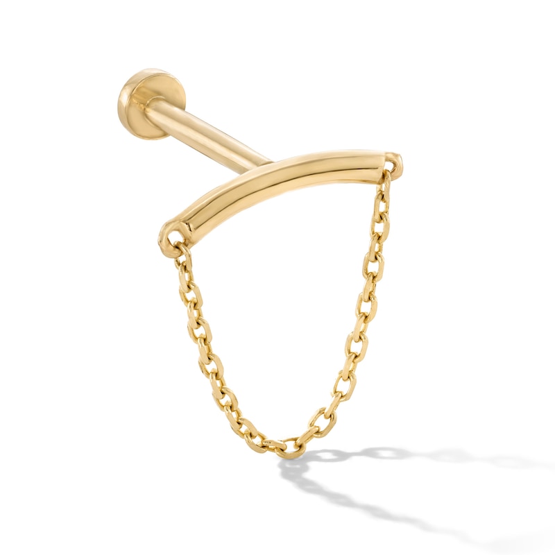 14K Gold Chandelier Chain Stud - 18G 5/16"
