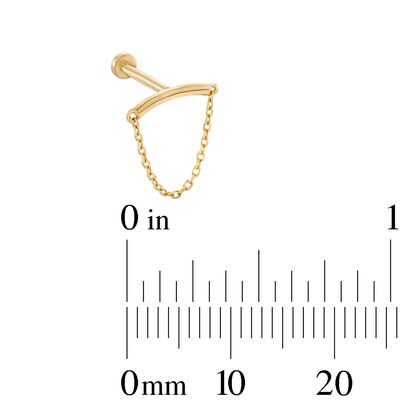 14K Gold Chandelier Chain Stud - 18G 5/16"