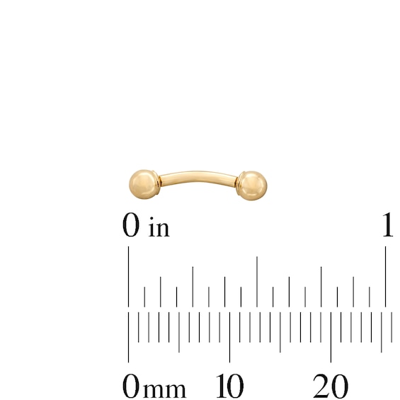 14K Solid Gold Curved Barbell - 16G 5/16"