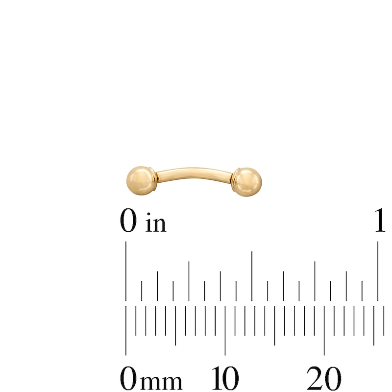 Main Image 2 of 14K Solid Gold Curved Barbell - 16G 5/16"
