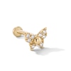 Thumbnail Image 1 of 14K Gold CZ Butterfly Stud - 18G 5/16"