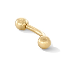 14K Gold Curved Barbell - 16G 3/8"