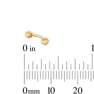 14K Gold Curved Barbell - 16G 3/8"