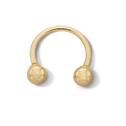 14K Hollow Gold Horseshoe - 16G 3/8"