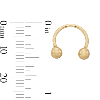 14K Hollow Gold Horseshoe - 16G 3/8"