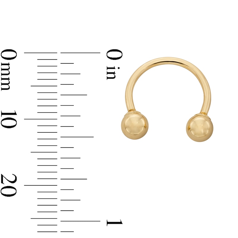 Main Image 2 of 14K Hollow Gold Horseshoe - 16G 3/8"