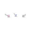 Thumbnail Image 1 of Solid Stainless Steel Multi-Color CZ Nose Stud Set - 20G 5/16”