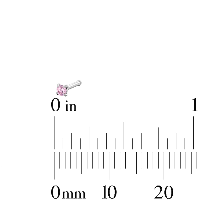 Main Image 2 of Solid Stainless Steel Multi-Color CZ Nose Stud Set - 20G 5/16”