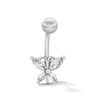 Thumbnail Image 1 of Solid Stainless Steel CZ Butterfly Belly Button Ring - 14G 7/16”