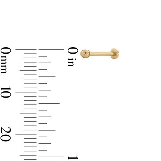 14K Gold 2mm Ball Stud - 18G 5/16"