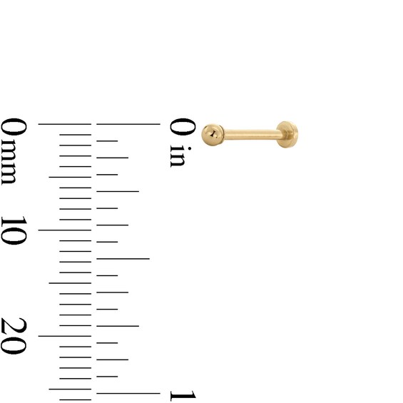 14K Gold 2mm Ball Stud - 18G 5/16"