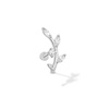 Thumbnail Image 1 of 14K White Gold CZ Curved Leafy Branch Stud - 18G 5/16"