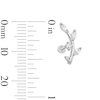 Thumbnail Image 2 of 14K White Gold CZ Curved Leafy Branch Stud - 18G 5/16"