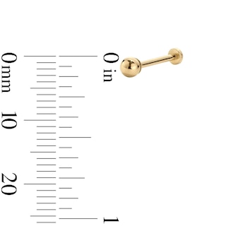 14K Gold 3mm Ball Stud - 18G 5/16"