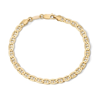 10K Hollow Gold Bonded Mariner Chain Bracelet - 8"