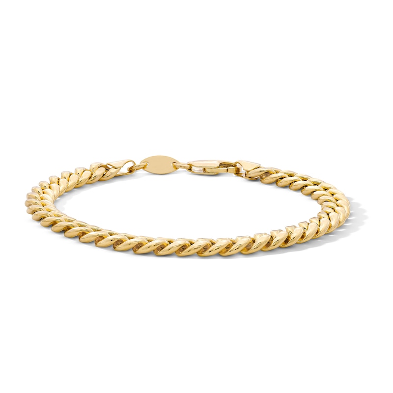 Main Image 1 of 10K Gold Bonded Miami Cuban Curb Chain Bracelet - 8"