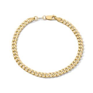 10K Hollow Gold Bonded Cuban Curb Chain Bracelet - 8"