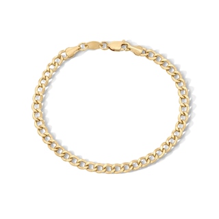 10K Hollow Gold Bonded Curb Chain Bracelet - 7"
