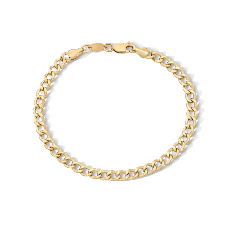 Main Image 1 of 10K Hollow Gold Bonded Curb Chain Bracelet - 7"