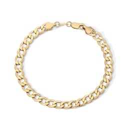 10K Hollow Gold Bonded Curb Chain Bracelet - 8"