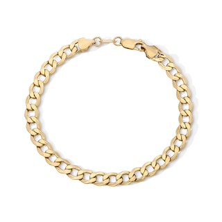 10K Hollow Gold Bonded Curb Chain Bracelet - 8"