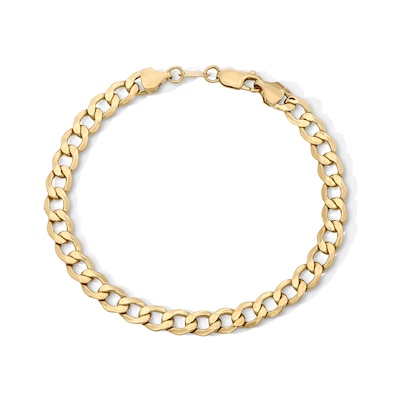 10K Hollow Gold Bonded Curb Chain Bracelet - 8"