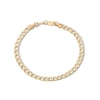 Thumbnail Image 1 of 10K Hollow Gold Bonded Beveled Curb Chain Bracelet - 7"
