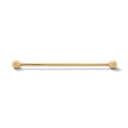 14K Hollow Gold Industrial Barbell - 14G 1 1/2”