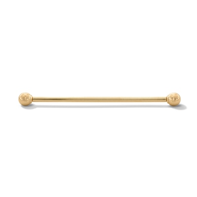 14K Hollow Gold Industrial Barbell - 14G 1 1/2”