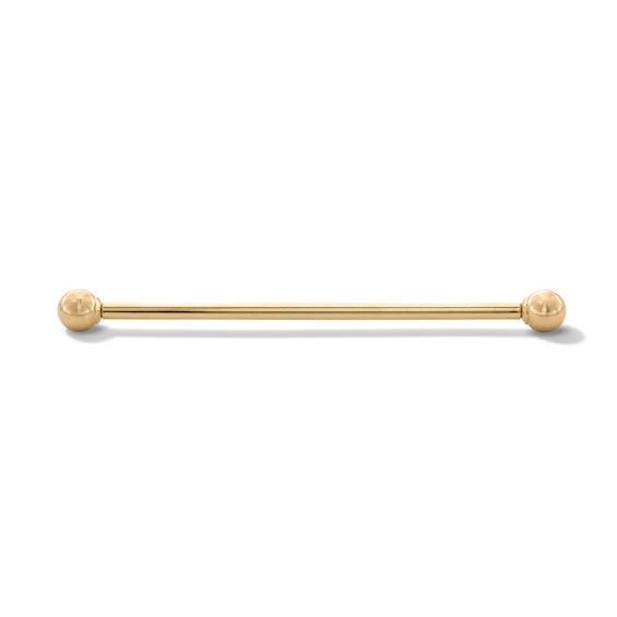 14K Hollow Gold Industrial Barbell - 14G 1 1/2”