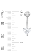 Thumbnail Image 2 of Solid Stainless Steel CZ Heart Belly Button Ring - 14G 7/16”