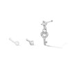 Thumbnail Image 1 of Solid Sterling Silver CZ Heart Key Nose Stud Set - 22G 5/16”