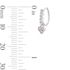Thumbnail Image 2 of Semi-Solid Stainless Steel Pink and White CZ Heart Dangle Nose Hoop - 22G 5/16”