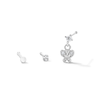 Thumbnail Image 1 of Solid Sterling Silver CZ Butterfly Nose Stud Set - 22G 5/16”