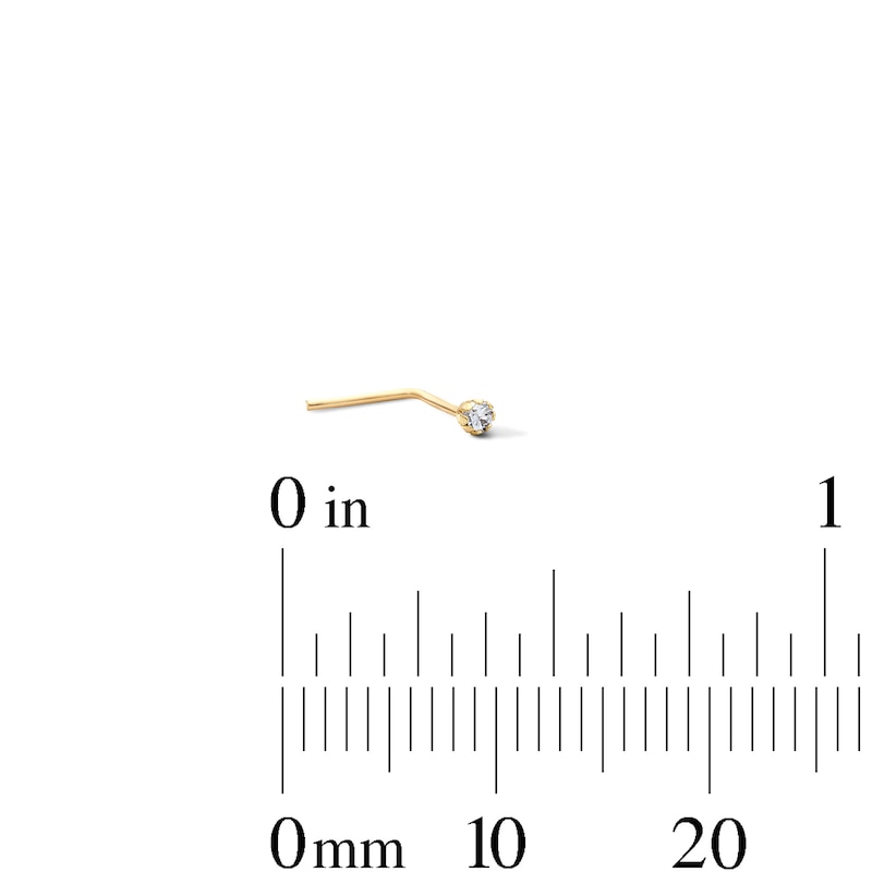 Main Image 2 of 14K Solid Gold White CZ and Black Crystal Nose Stud and Hoop Set - 24G 3/16"