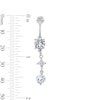 Solid Stainless Steel CZ Flower Dangle Belly Button Ring - 14G 7/16”