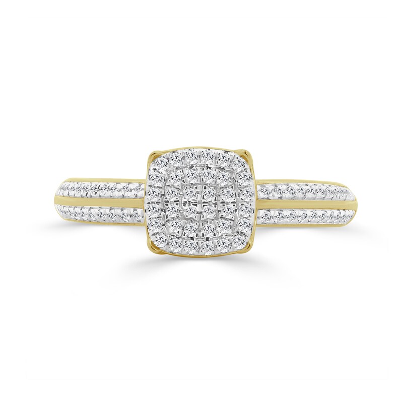 Main Image 3 of 10K Gold 1/5 CT. T.W. Lab-Grown Diamond Cushion Ring