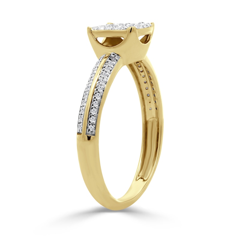 Main Image 2 of 10K Gold 1/5 CT. T.W. Lab-Grown Diamond Cushion Ring