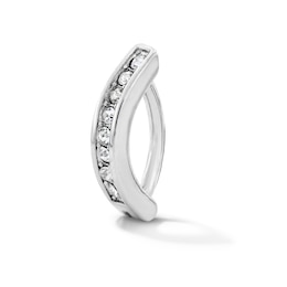 Solid Stainless Steel CZ Hinged Belly Button Clip - 14G 7/16”