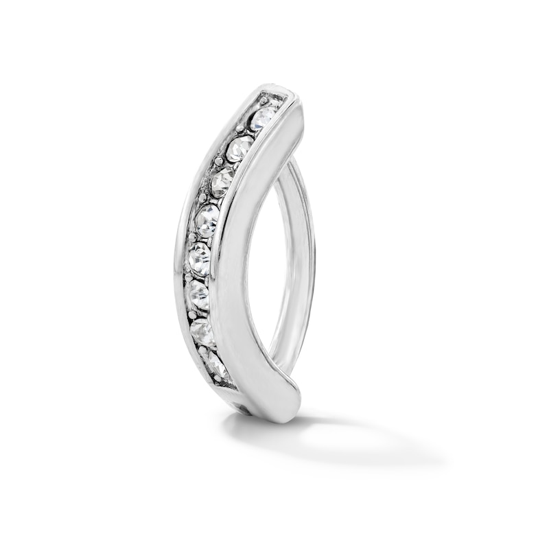 Solid Stainless Steel CZ Hinged Belly Button Clip - 14G 7/16”